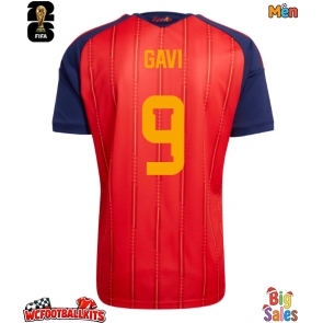 Spain Paez Gavi #9 Replica Home Stadium Shirt World Cup 2026 Short Sleeve